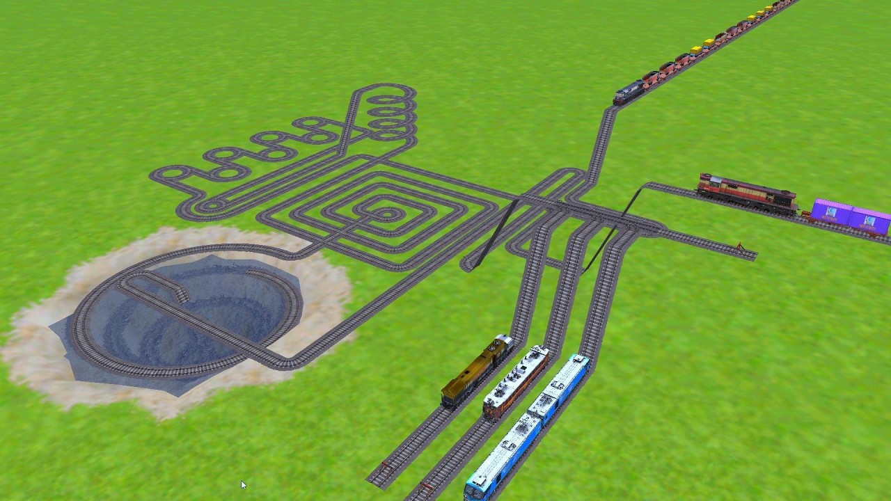 III RAILS PASSING FROM 💲SQUARE RAILROAD TRACKS ZIG ZAG TRACKS || trains beamng 