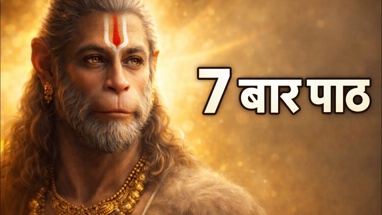सात बार हनुमान चालीसा 🚩 तेज पाठ | हर श्लोक के साथ दिव्य दर्शन | तुलसीदास कृत