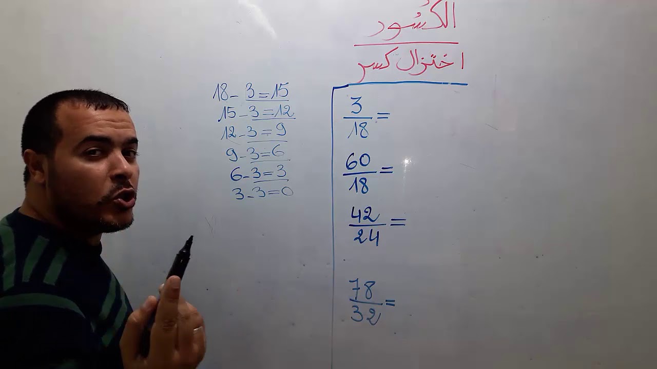 دروس الفصل الثاني-اختزال كسر-اولى متوسط