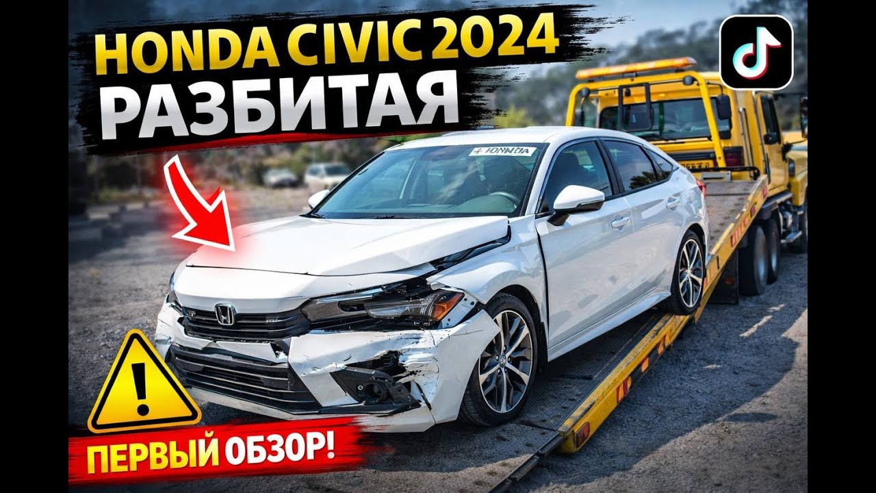 Хонда Цивик из США 2024 | разгрузка с эвакуатора