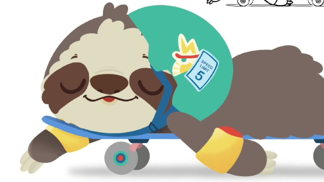 Cute Sloth Speed Painting time lapse | Sleepy Sloth Skateboarding | Relaxation