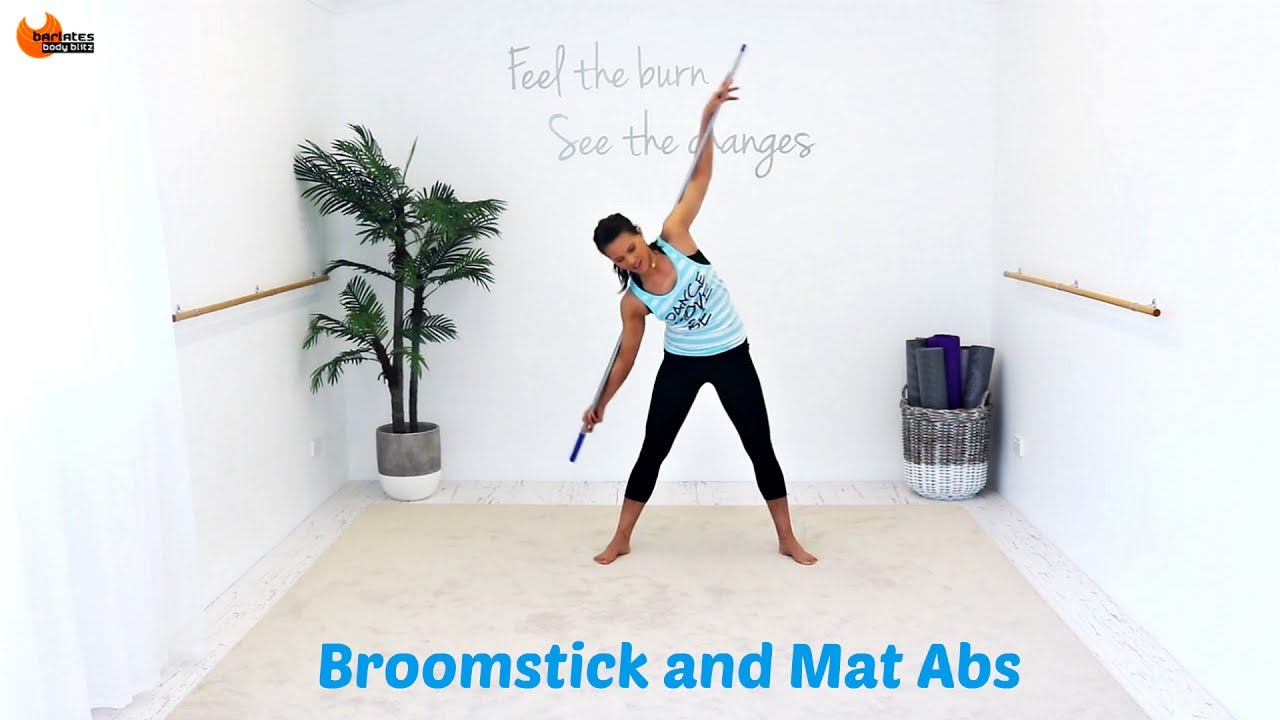 Тренировка пресса Pilates Fusion Abs Core — Broomstick и Mat Abs BARLATES BODY BLITZ