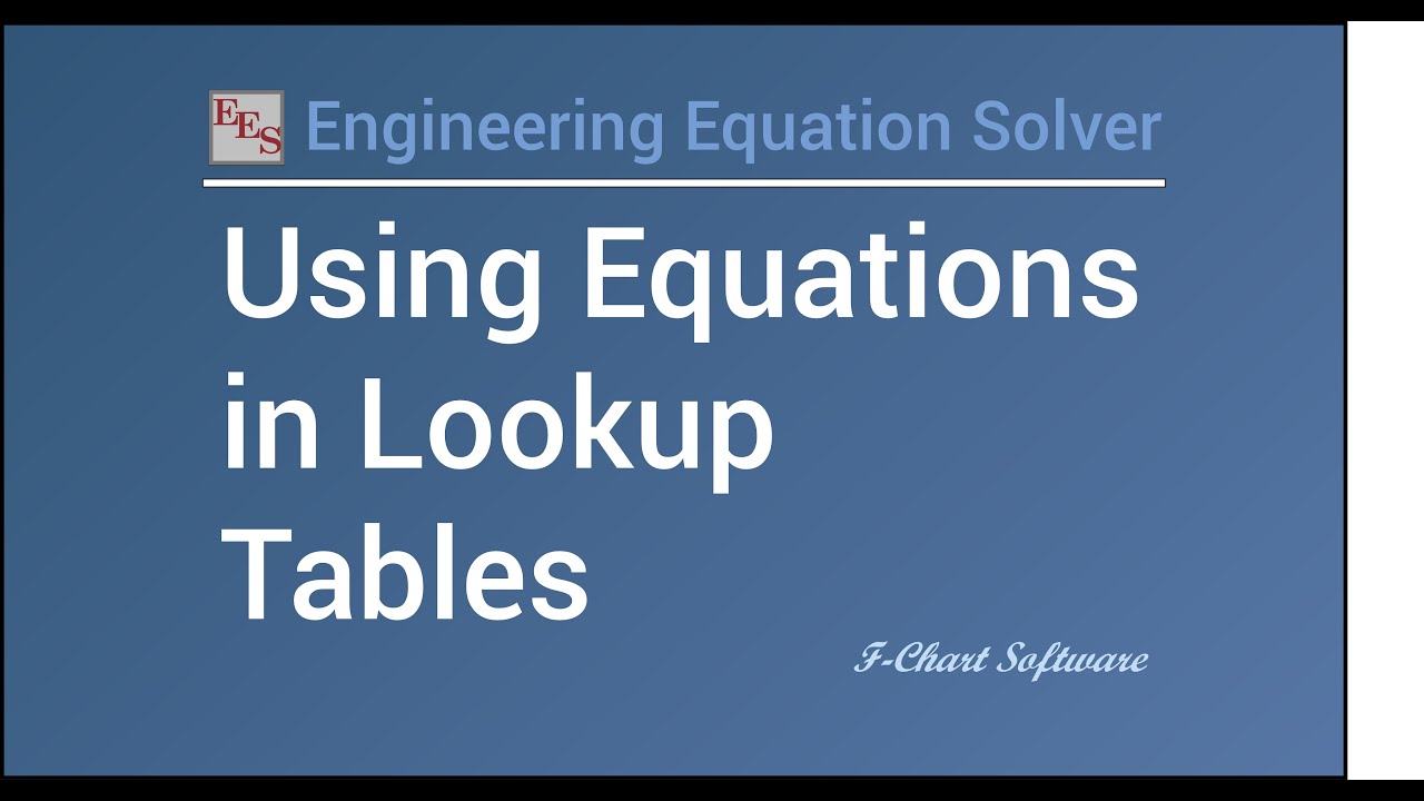 Equations in Lookup Tables