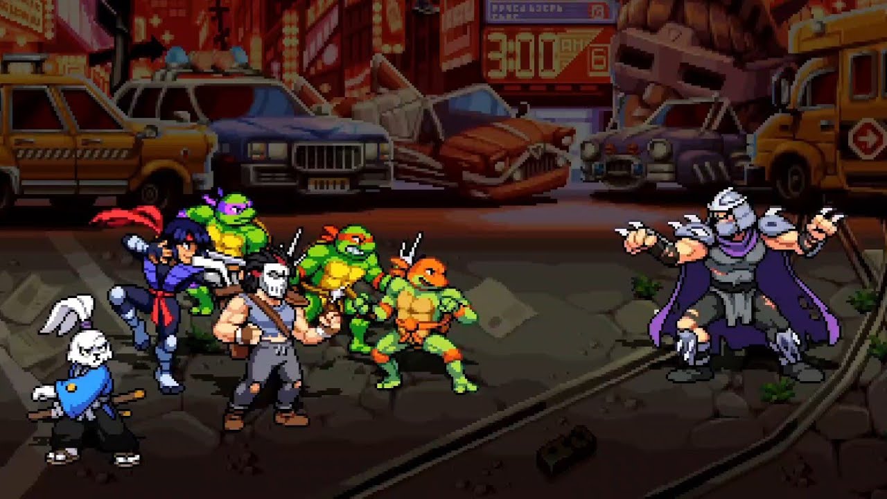 TMNT Shredder's Revenge Final Boss Fight (Gnarly Difficulty - 6 Players)