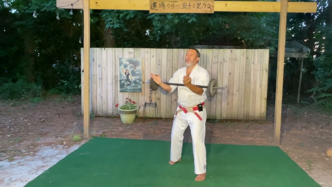 Traditional Karate “weightlifting”.  The Tan.