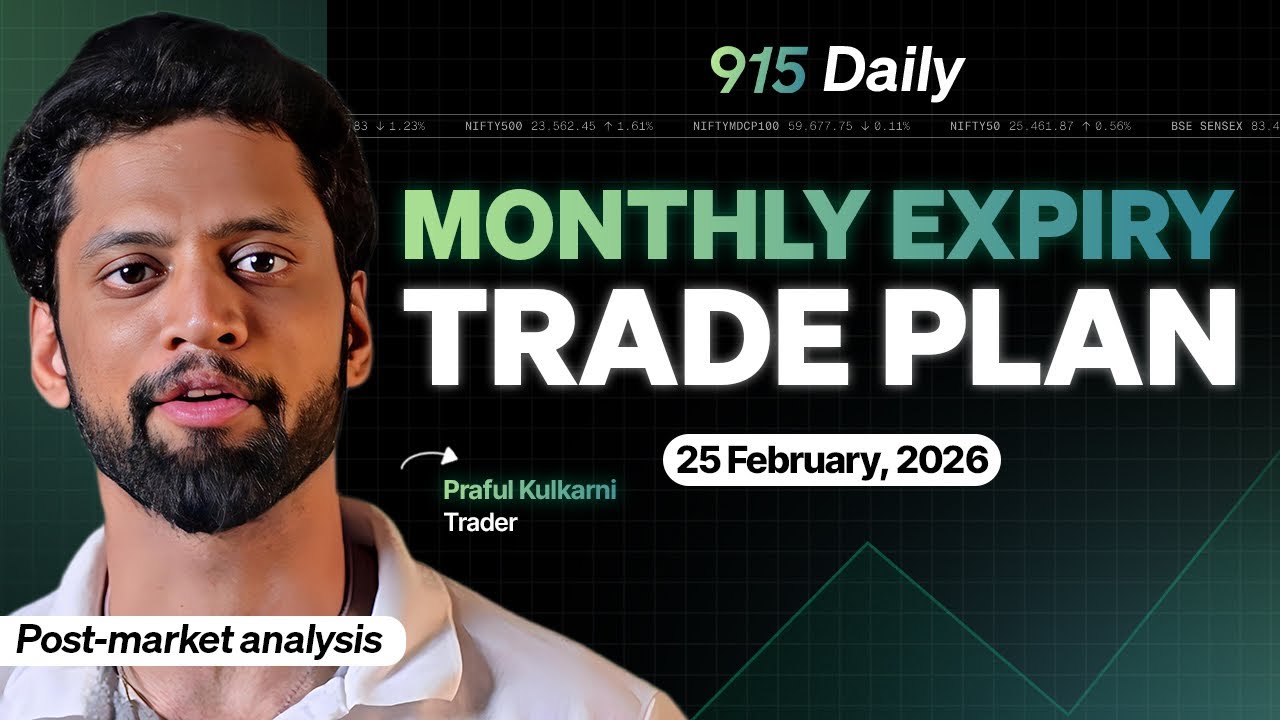 Will Sensex hold 82000 on monthly expiry? | 25 Feb | Nifty & Sensex Analysis | 915 Daily 
