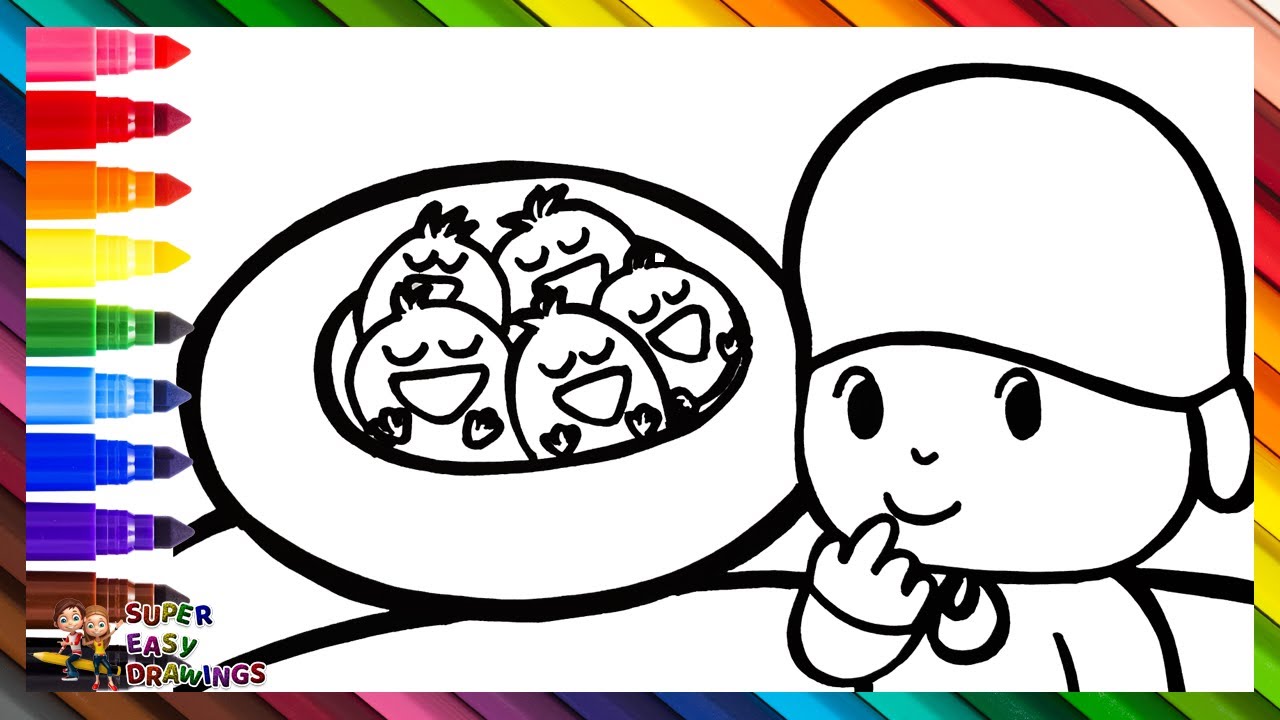 Drawing and Coloring Pocoy&oacute; With a Nest Full of Little Birds 👶🪺🐤 Drawings for Kids