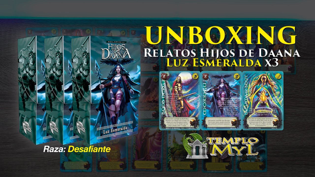 Unboxing Relatos de Hijos de Daana Luz Esmeralda - Desafiante x3 🏛️🐉 Templo MyL