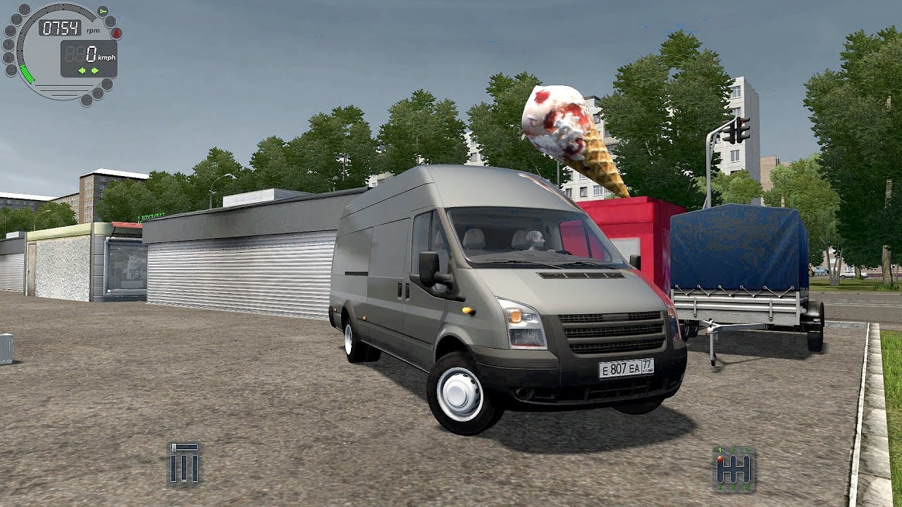 Ford Transit TDCI with Trailer - City Car Driving [Realistic Driving]