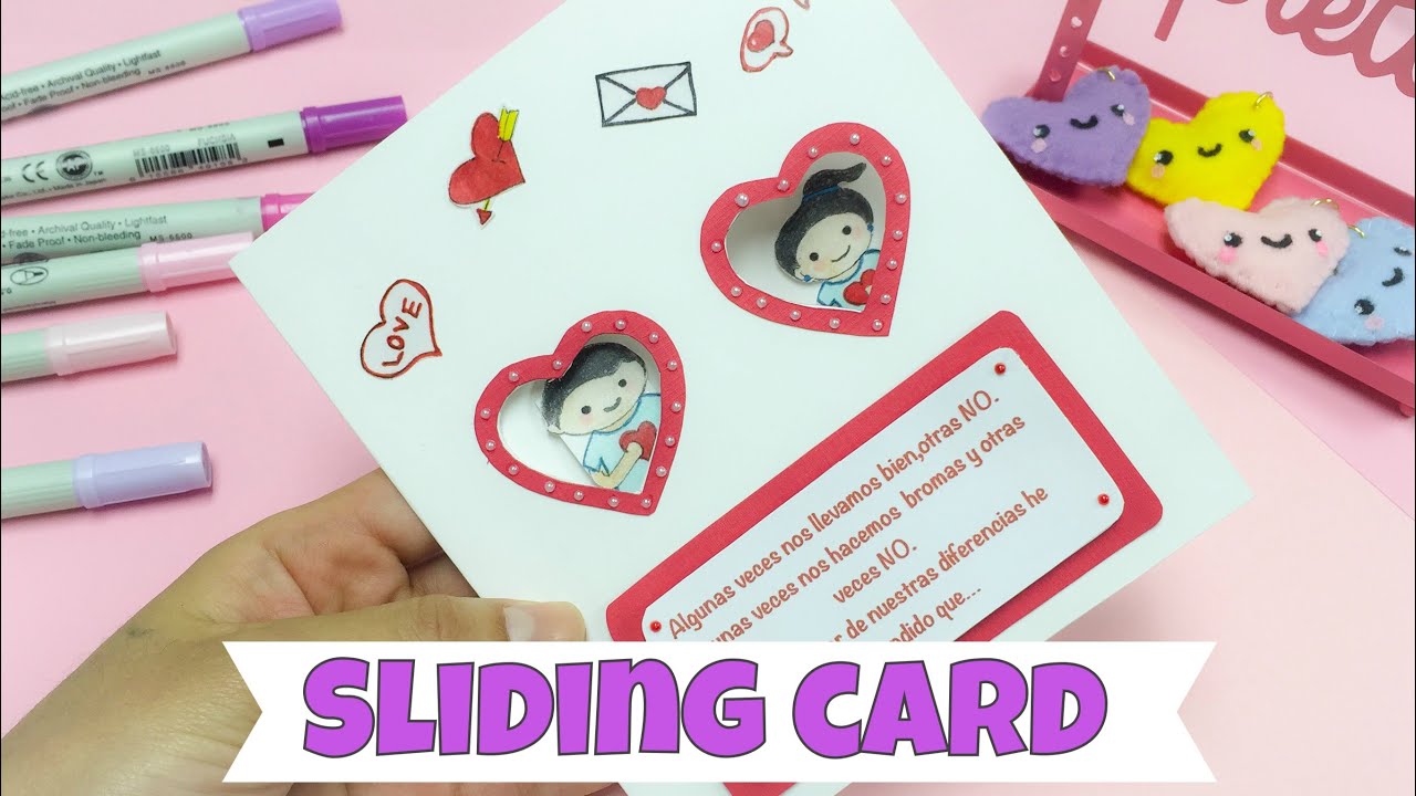 EASY CRAFTS: how to make an sliding card for Valentines day