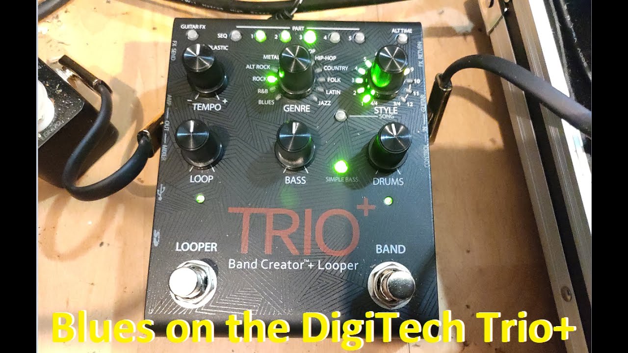 First test with the DigiTech Trio Plus - Playing a blues in E