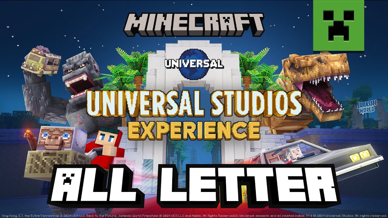 Minecraft Universal Studios Experience DLC - All Universal Letter Location Guide + REWARD