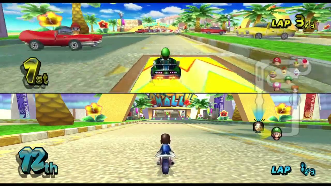 Mario Kart Wii Snow White Loses to Luigi in 150cc Flower Cup