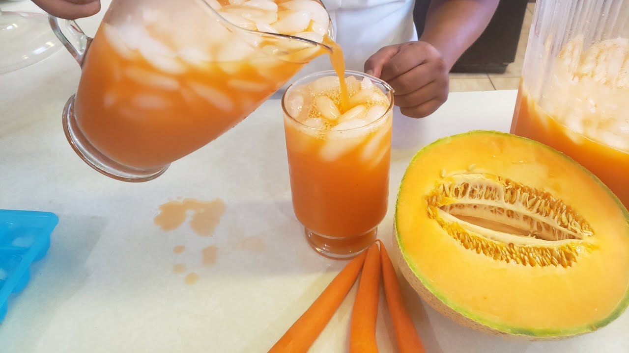 Agua fresca de zanahoria con melón