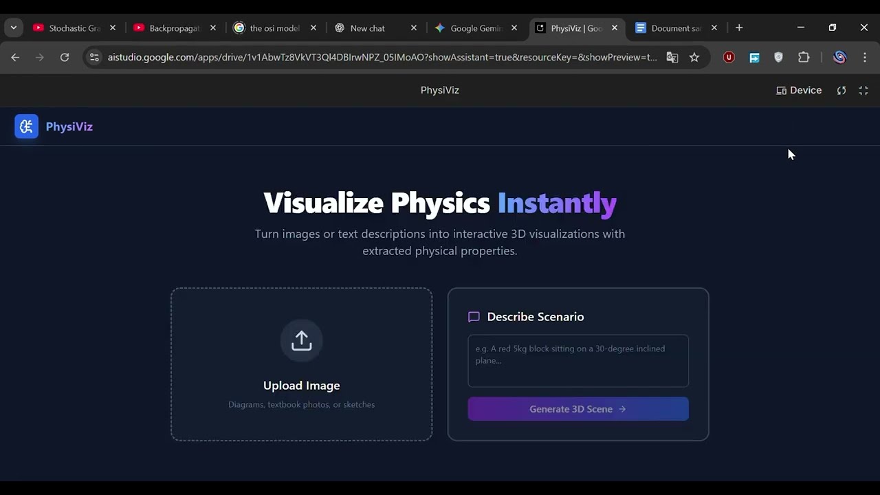 PhysiViz Gemini 3 Hackathon Submition
