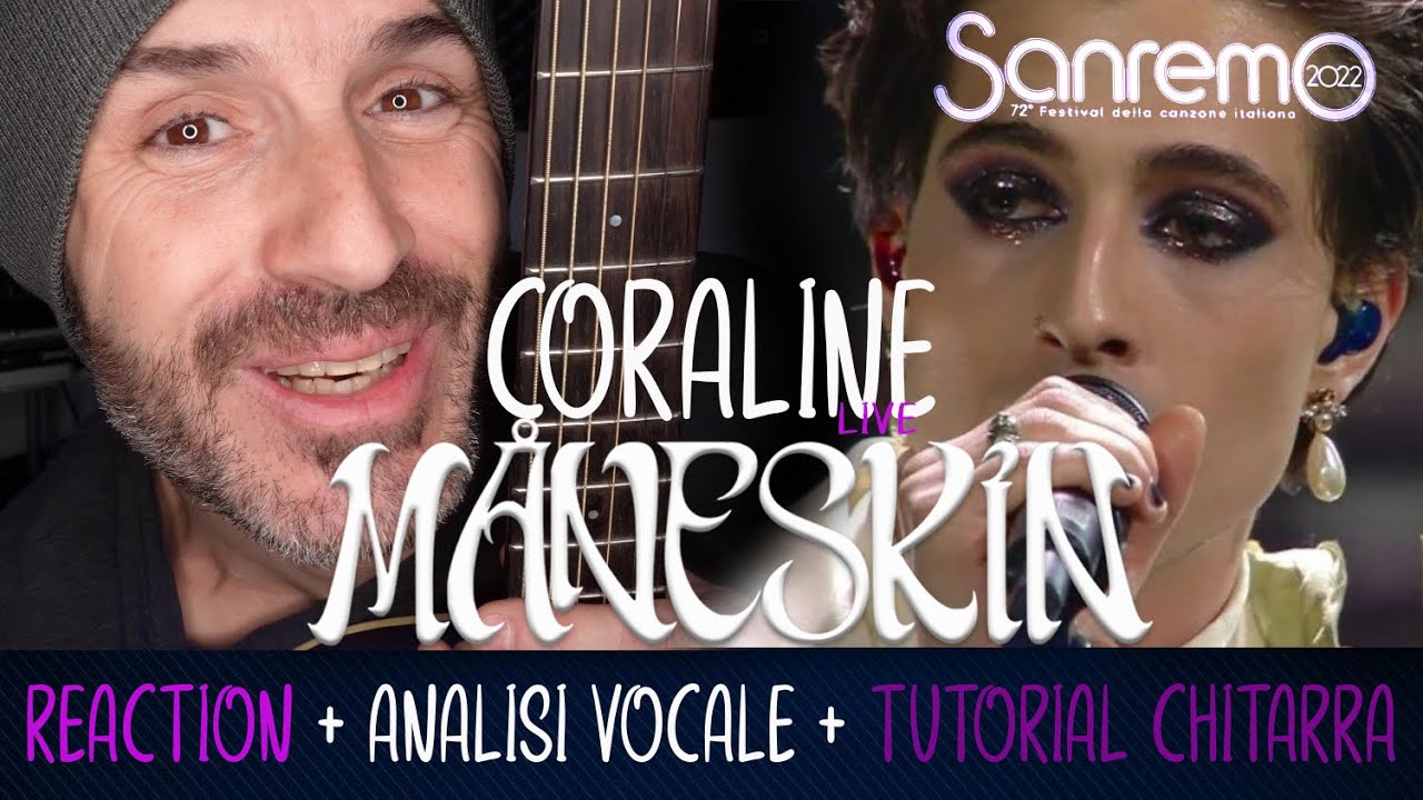 Maneskin Sanremo 2022 CORALINE reaction [BY A METAL SINGER] + guitar tabs