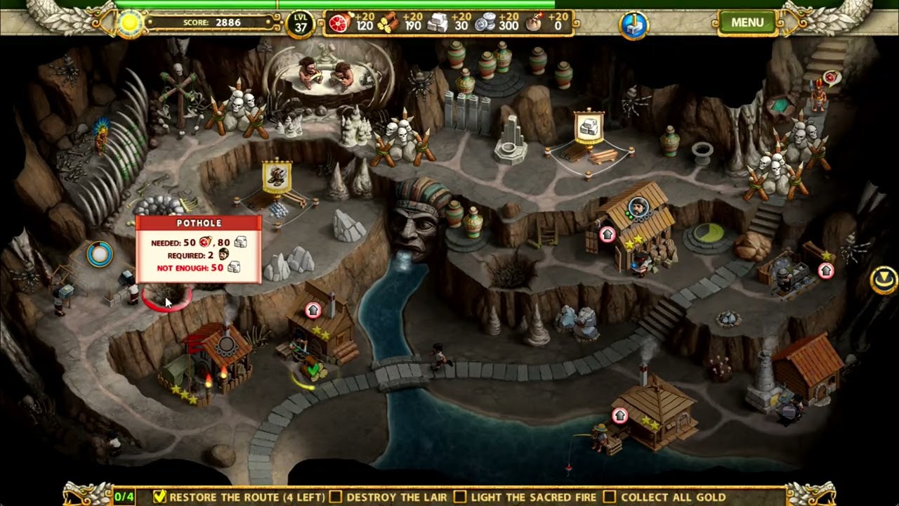 4 Aztec Skulls Remastered CE, Level 37, Hard Mode Walkthrough with Hidden Object Locations