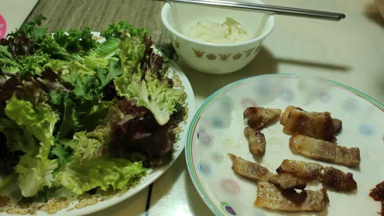ASMR Eating / Samgyeopsal (Korean food) / 삼겹살 상추쌈 먹기