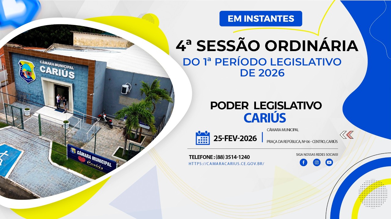 4ª SESSÃO ORDINÁRIA DO 1º PERÍODO LEGISLATIVO DE 2026 - PODER LEGISLATIVO DE CARIÚS