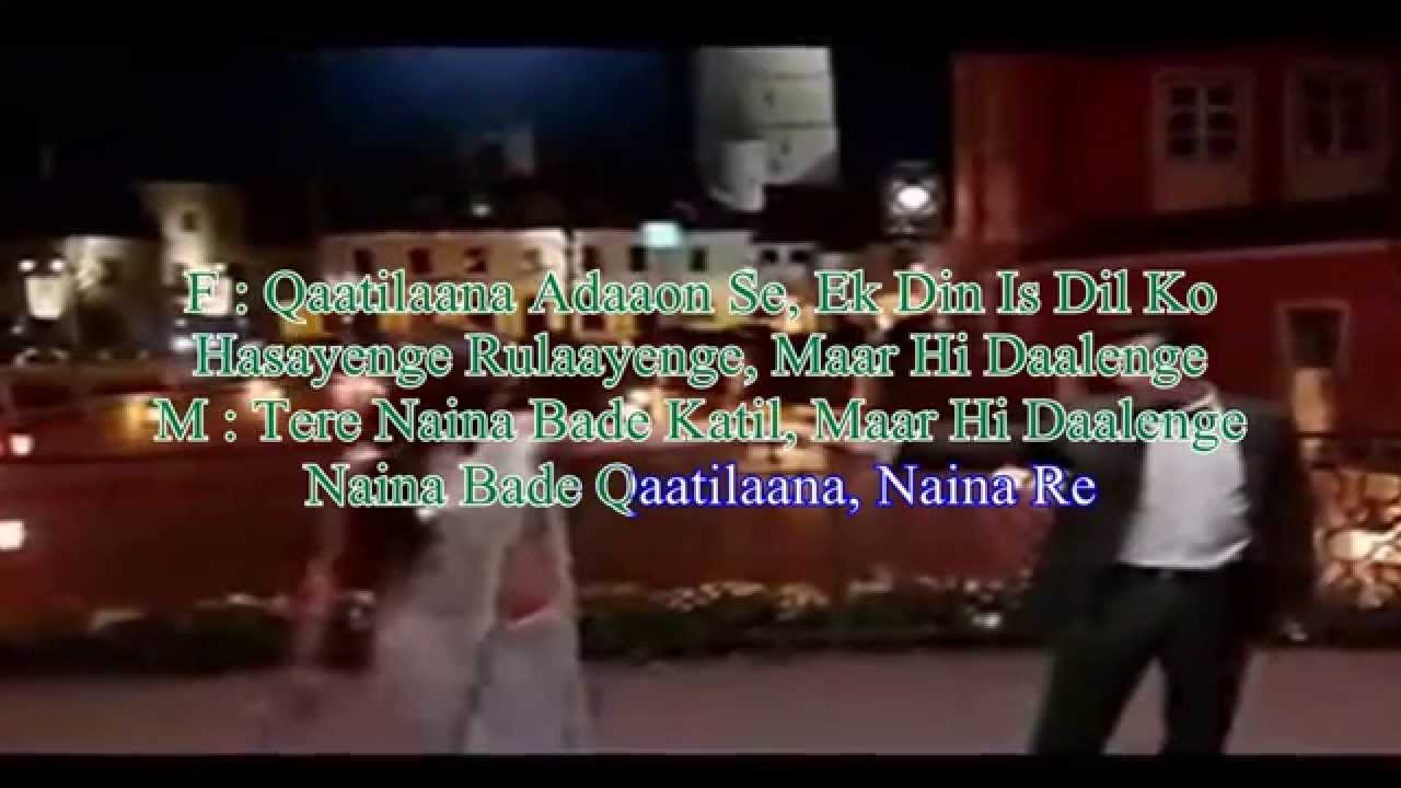 Tere Naina Maar Hi Daalenge Karaoke