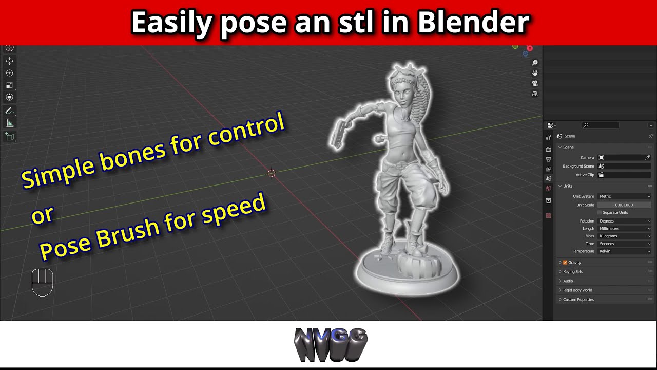 Изменение позы загруженной stl-модели в Blender