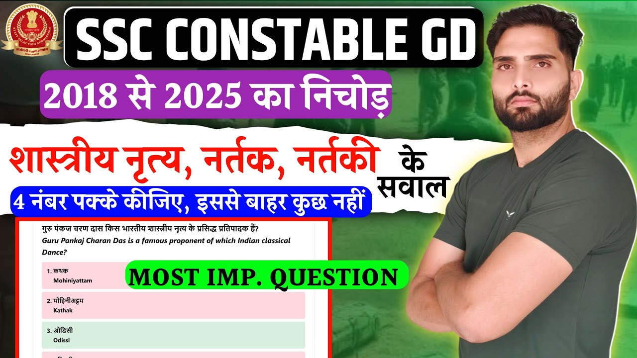 SSC GD Static GK: Classical Dance & Dancers (2018-2025 निचोड़) | 4 Marks पक्के!