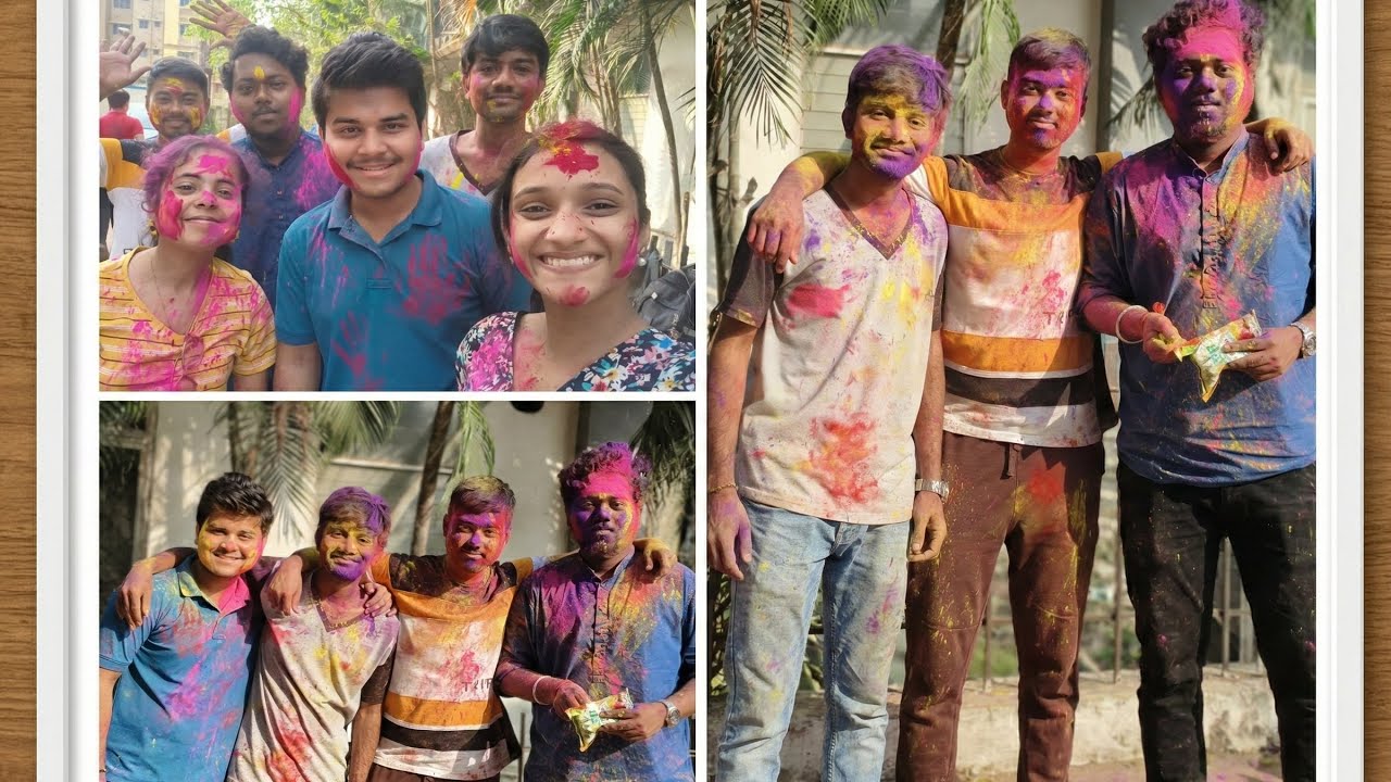 Pre-holi celebration at college with friends 