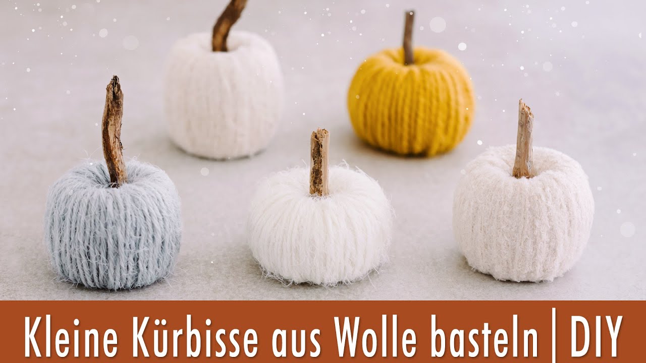 Süße, kleine Kürbisse aus unterschiedlichen Garnen basteln | super schnell und einfach gemacht | DIY