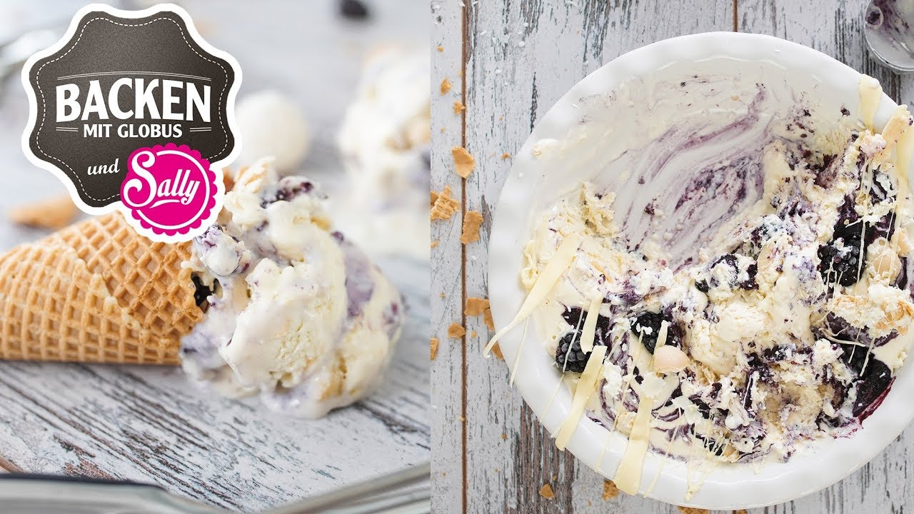 Cremiges Raffaello-Brombeer-Eis | Backen mit Globus & Sallys Welt #58
