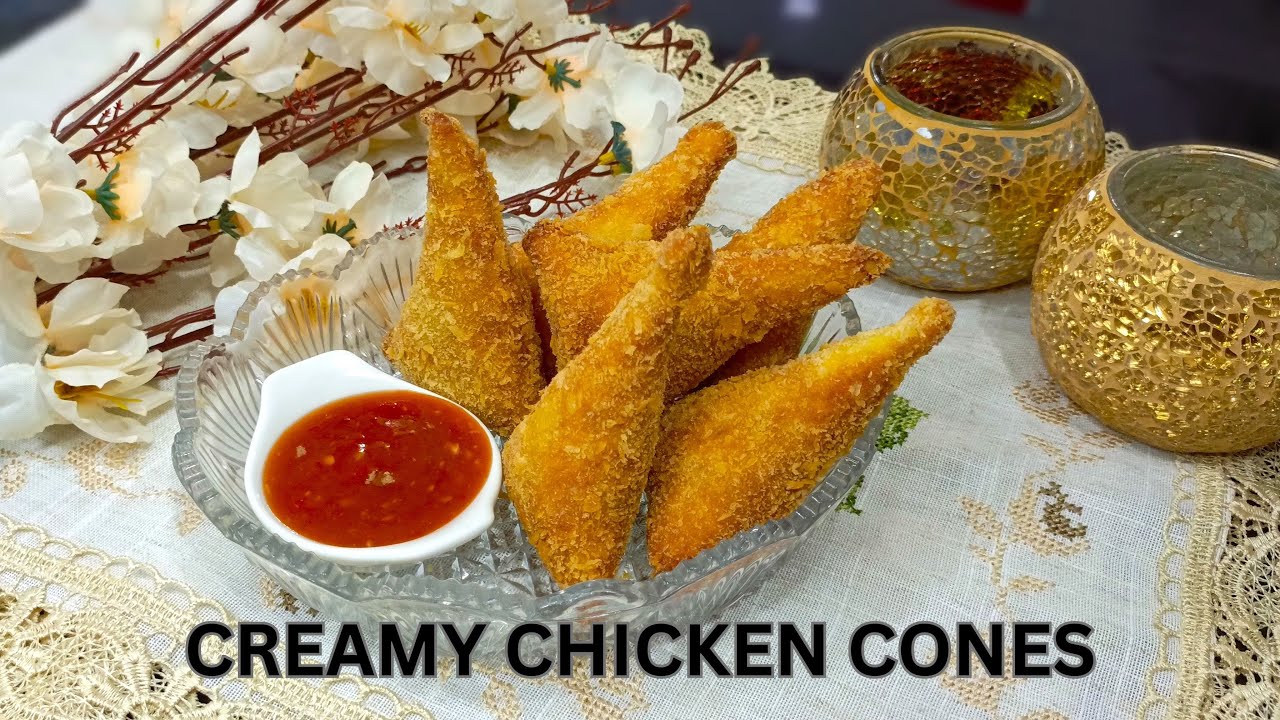 CREAMY CHICKEN CONE \CHICKEN BREAD CONE /CHICKEN BREAD CONE SAMOSA