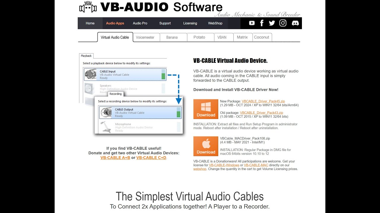 Using a Virtual Audio Cable for recording from your PC