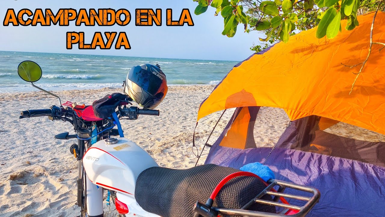 ACAMPADA LIBRE en la PLAYA de SISAL PUEBLO MAGICO 🏖🏍 / Yucatan | GeoTravel Mx