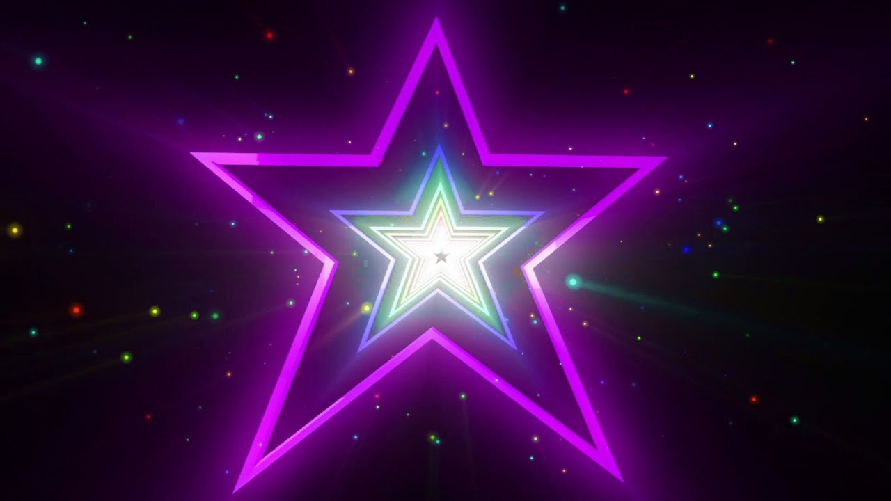 Neon Lights Star Tunnel Background || Neon Light Heart Tunnel Free VJ Loops || VJ Loops 2021