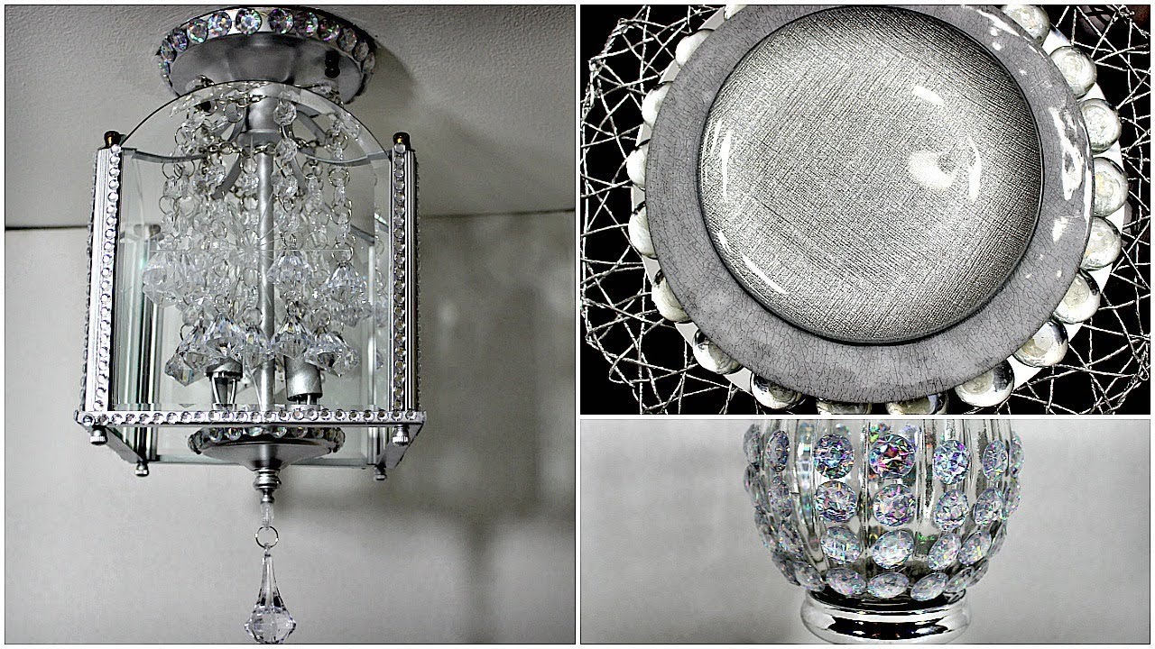 Dollar Tree Glam|| DIY Chandelier || Pier One Inspired Charger & Vase