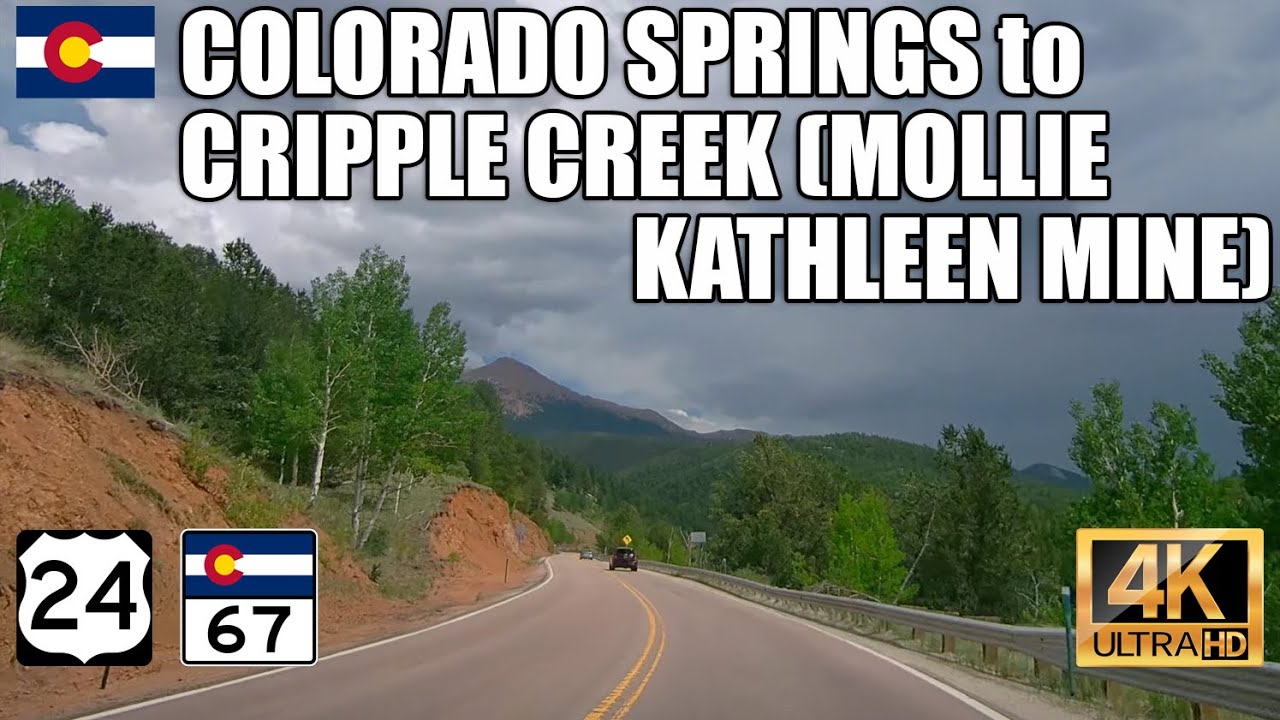 4K Colorado drive: Colorado Springs to Cripple Creek via US-24 & CO-67
