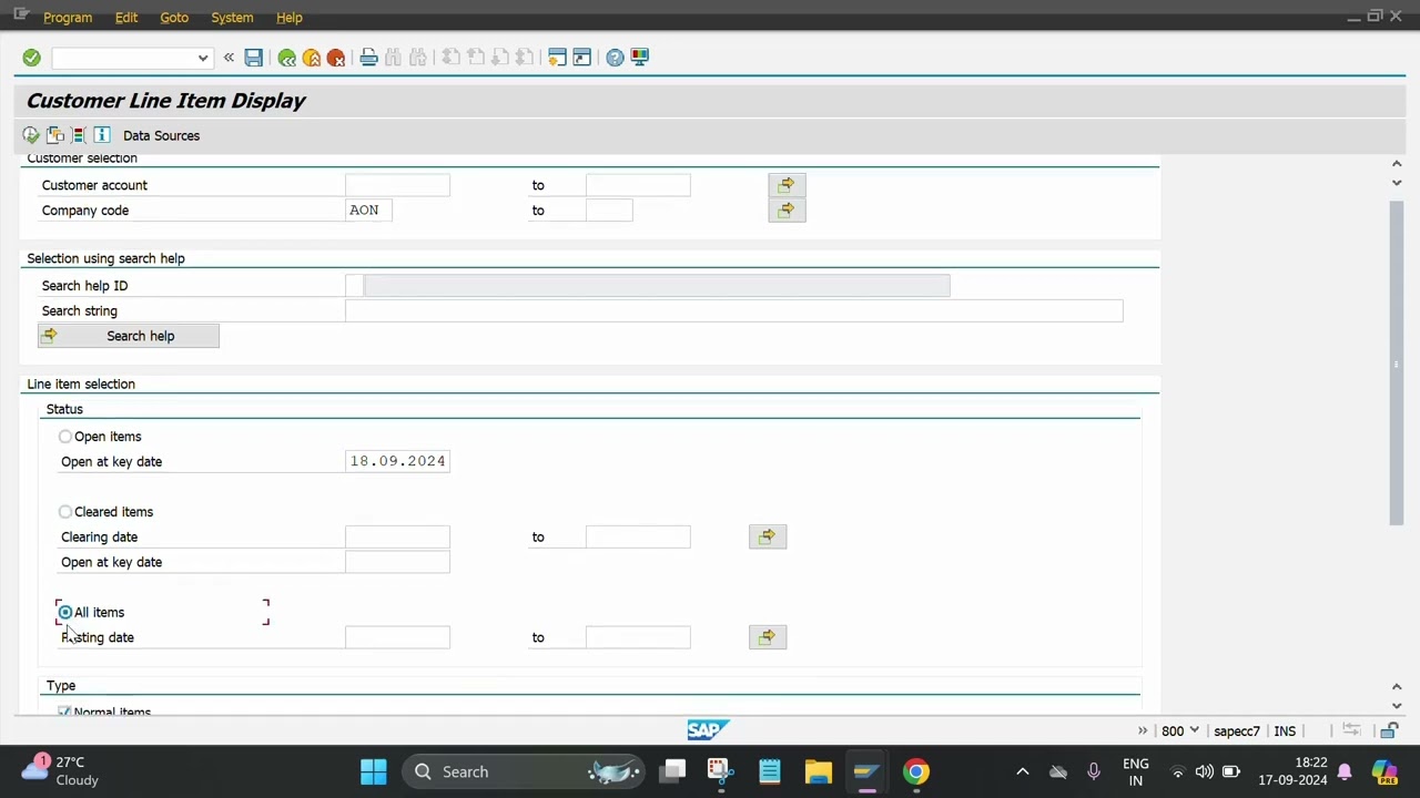 FBL5N - How to see Customer line item in SAP