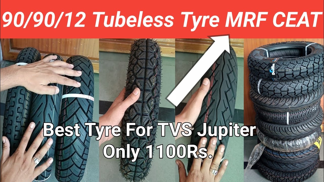 90 90 12 Tubeless Tyre ll Best Tyre for Tvs Jupiter  MRF 90/90-12 Tubeless Tyre Price