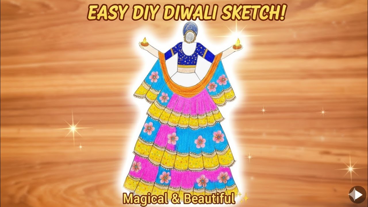 How to draw a girl with lehenga / girl drawing / how to draw a girl in beautiful traditional dress