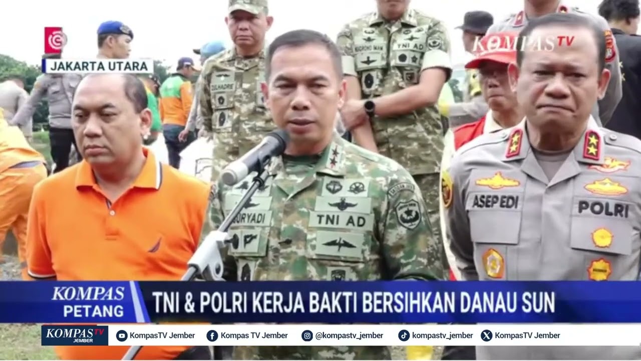 Perintah Presiden Digencarkan, TNI Polri Kerja Bakti Bersihkan Danau Sunter