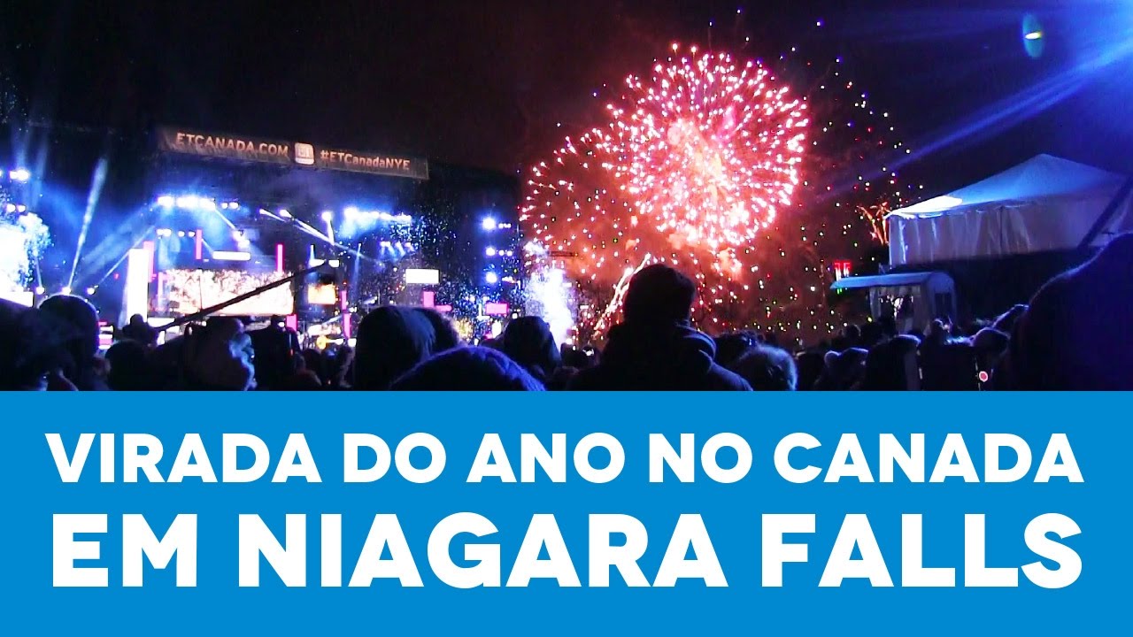 Queima de fogos no Canada em Niagara Falls Ontario