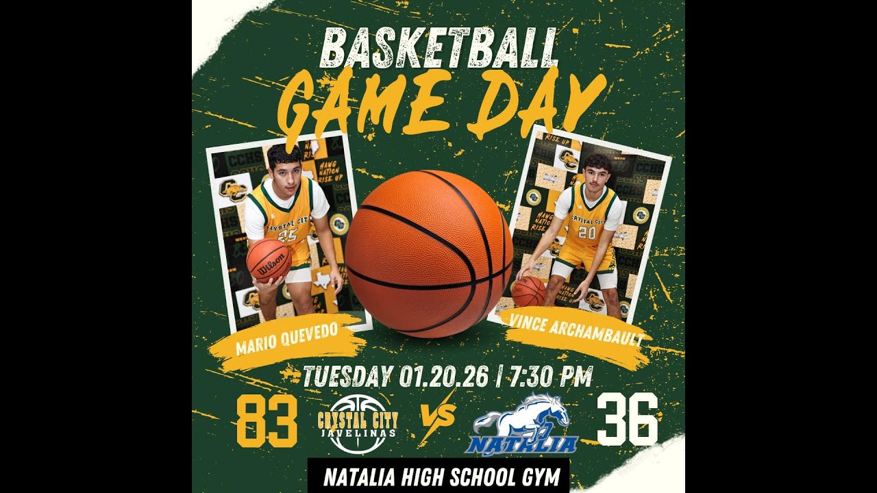 Basketball: Crystal City Javelinas vs Natalia Mustangs | 1/20/26 | Live