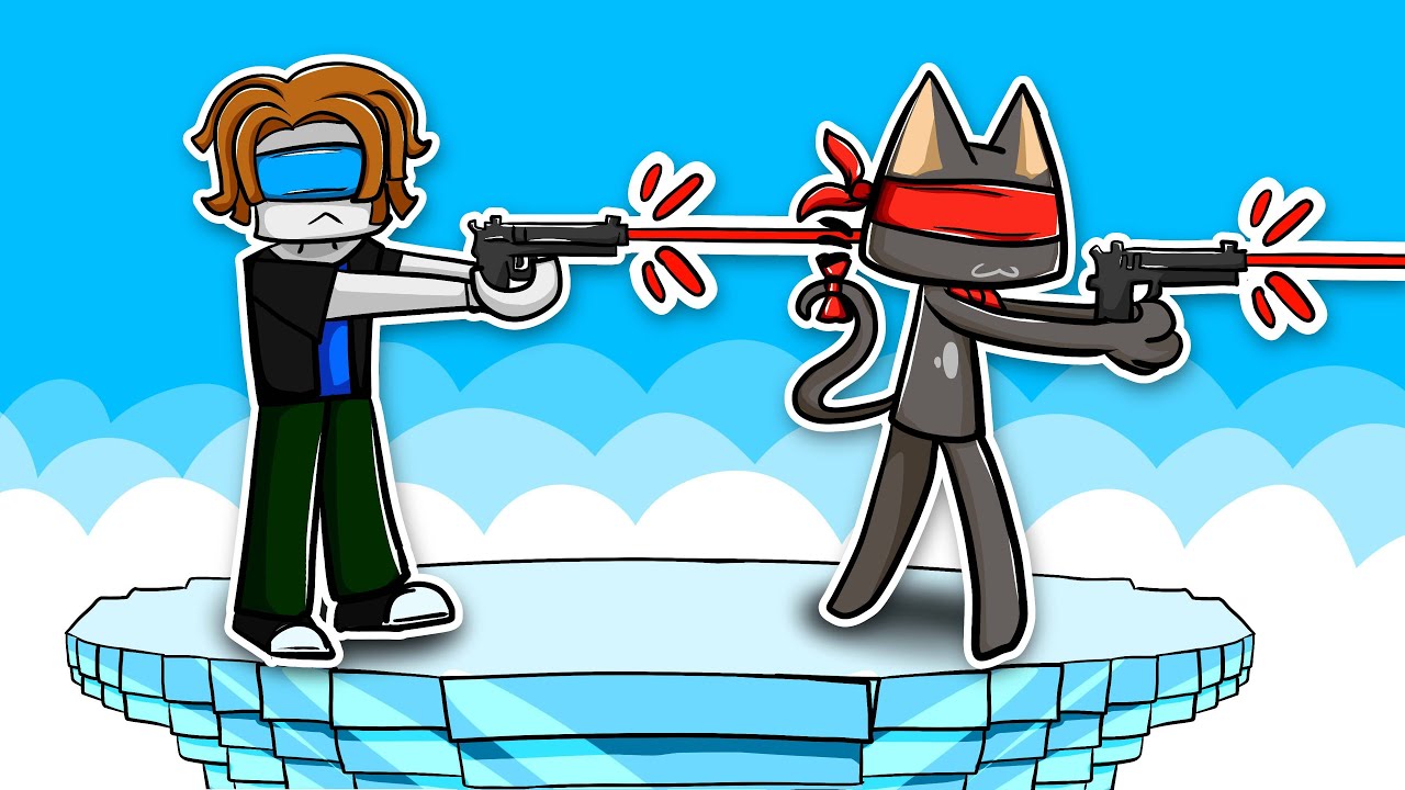 Desafié a PAPUTRON a un DUELO A CIEGAS por ROBUX 😱 TIRO A CIEGAS ROBLOX