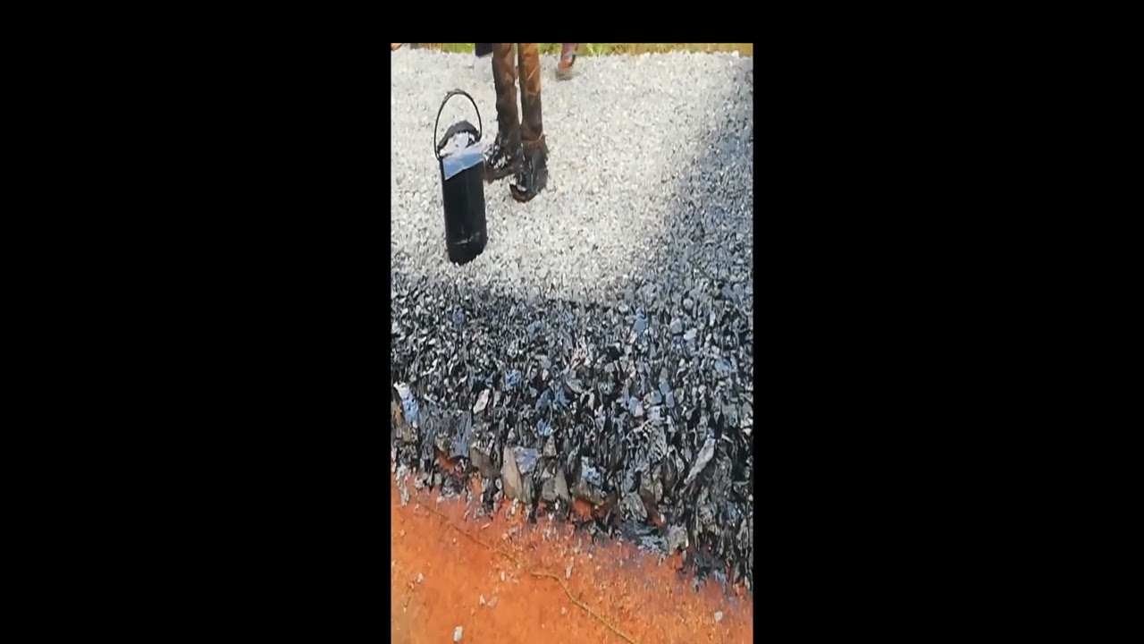 ROAD construction very low cost and easy  tar apply risky #shortvideo #shorts