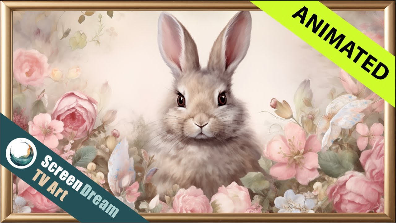 Framed Easter TV Art | Easter Bunny TV Screensaver | Frame TV Art for Easter | Easter Wallpaper