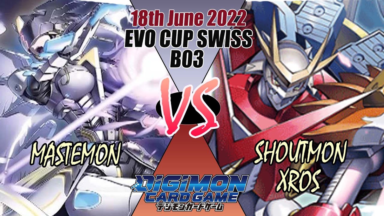 Digimon TCG Mastemon Vs Shoutmon Xros Evo Cup Tournament Swiss B03! -  18th June 2022