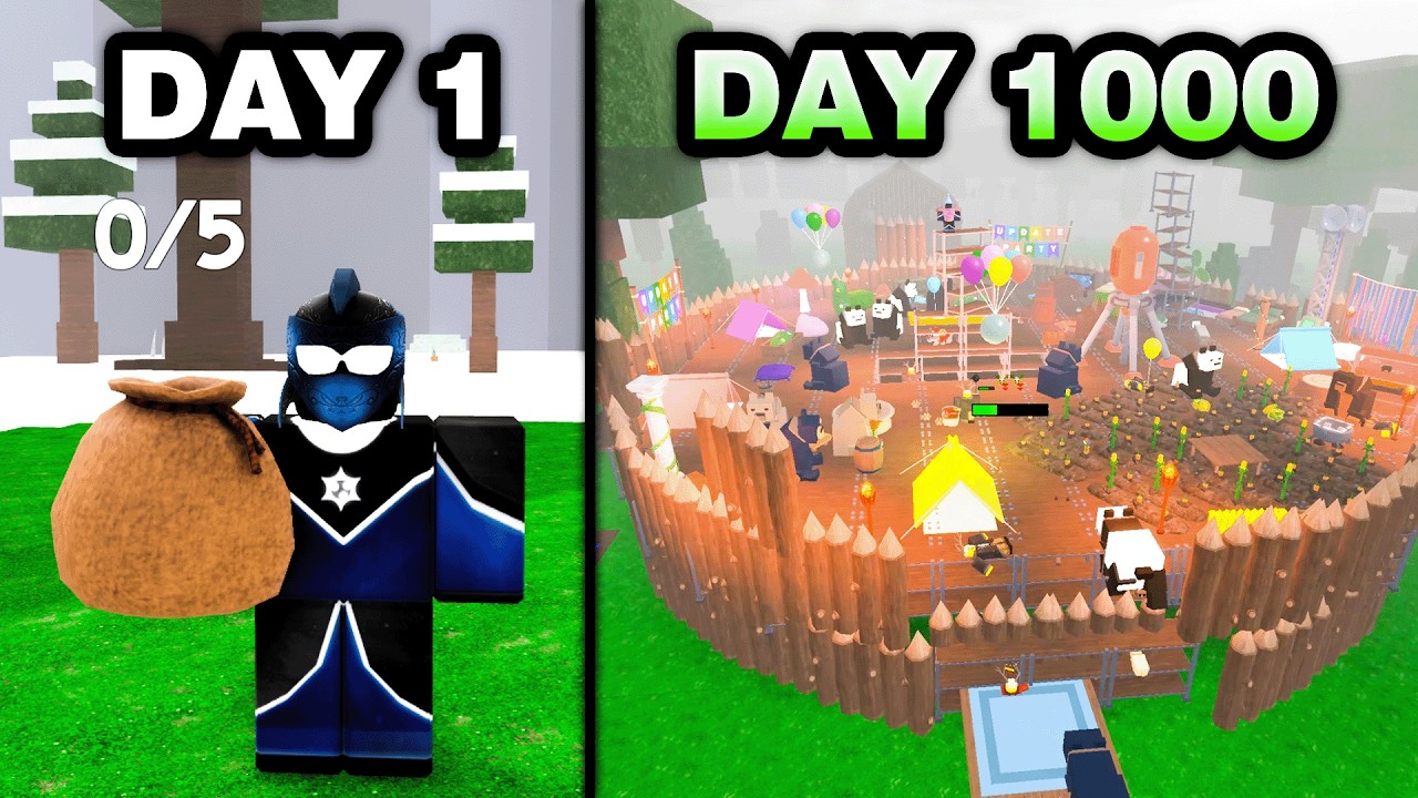 1000 DAYS TO BUILD THE SAFEST BASE IN 99 NIGHTS IN THE FOREST