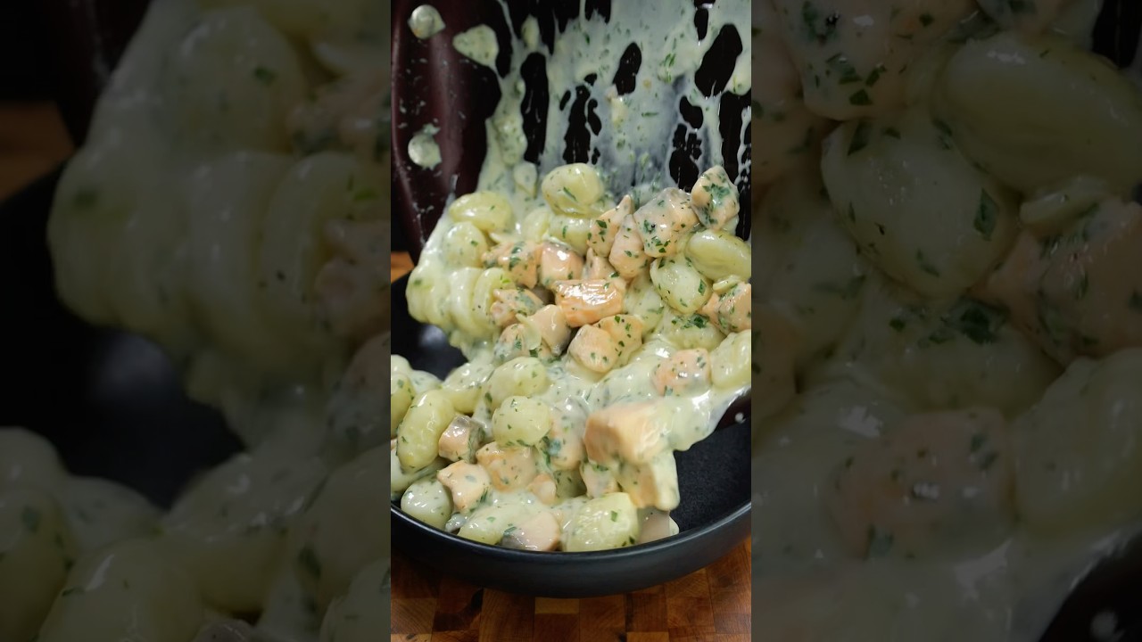 Gnocchi Salmon #cooking #greencooking #greenonion #food #gnocchi #pastarecipes #contentcreator #tik
