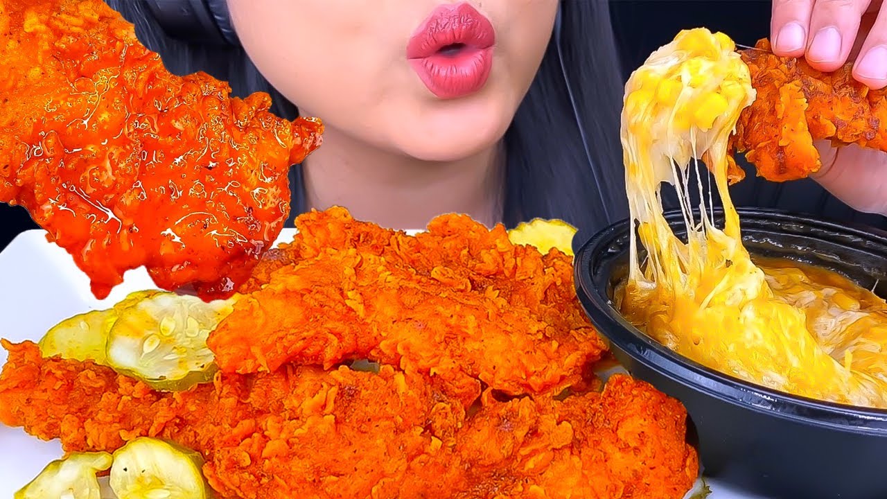 ASMR NASHVILLE HOT FRIED CHICKEN COMPILATION MUKBANG (EATING SOUNDS) ASMR Phan