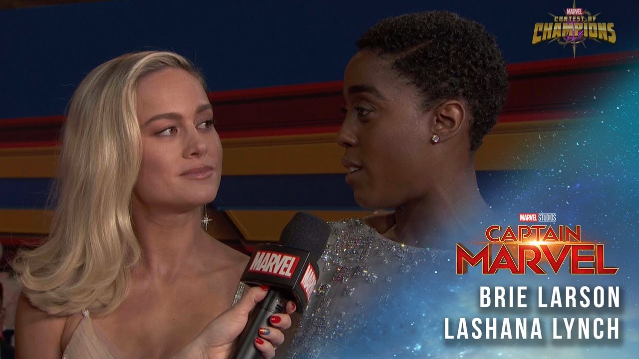 Brie Larson, star of Captain Marvel, and Lashana Lynch LIVE on the Red Carpet!