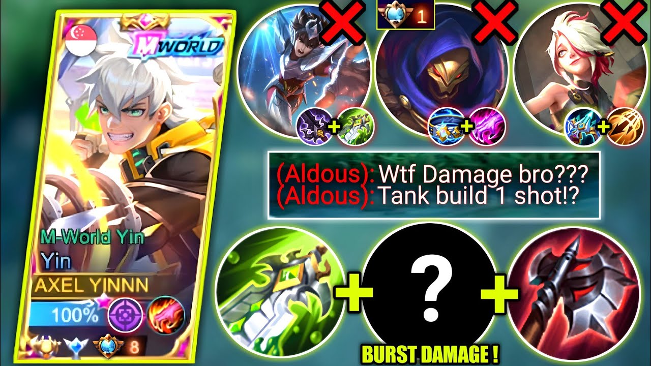 YIN VS (500STACKS) ALDOUS & BUFFED BADANG IN SIDELANE | YIN BEST BUILD & EMBLEM 2023 | MOBILE LEGEND